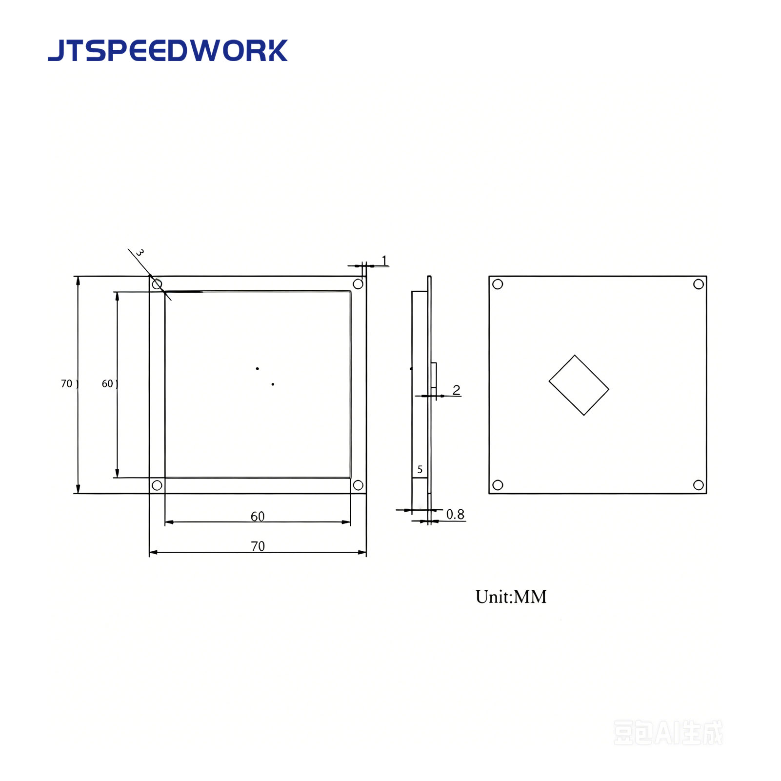 JT-T0060 4dBi UHF RFID Ceramic Antenna 860-960MHz RHCP Circular Polarization Customizable Connector