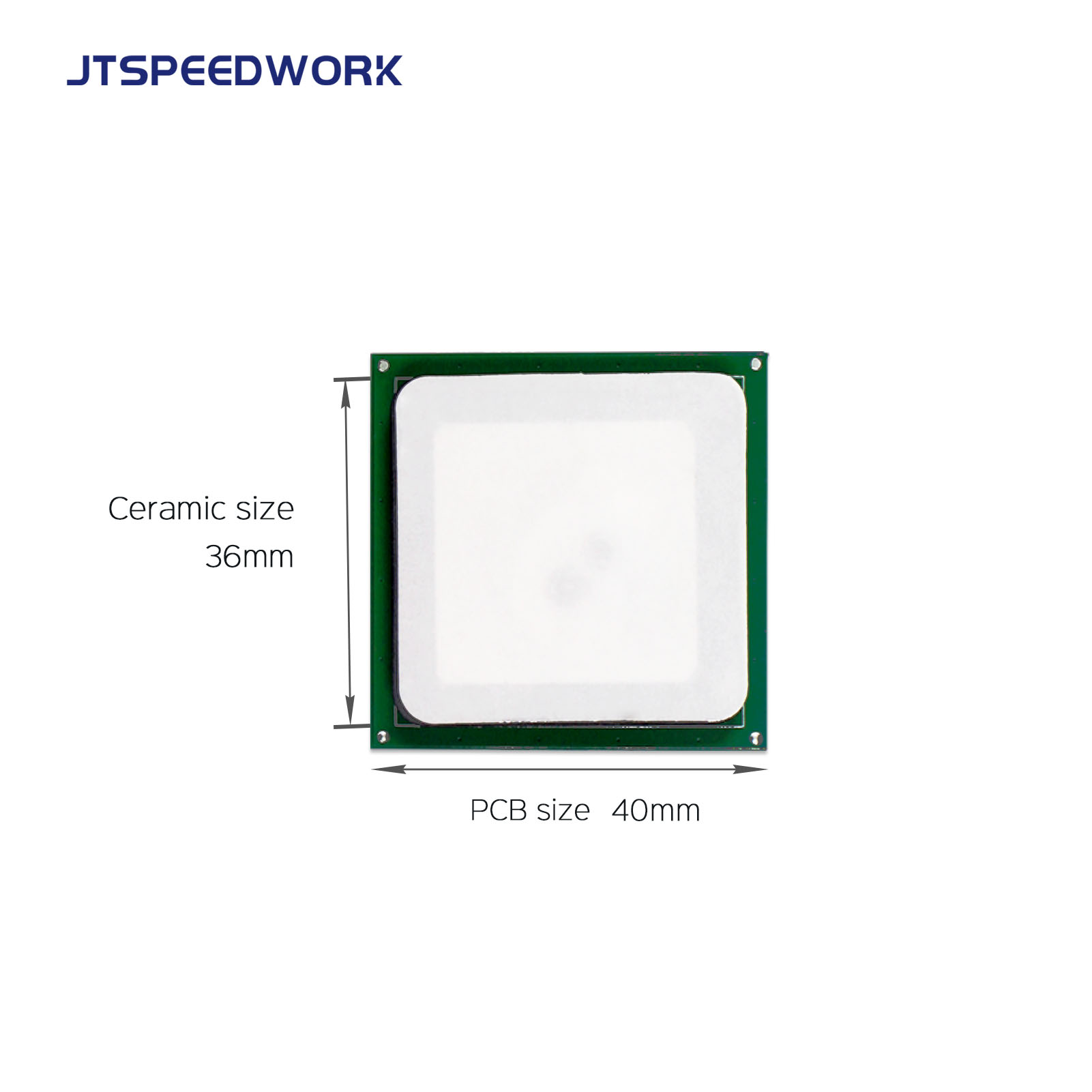 JT-T0036 3dBi UHF RFID Ceramic Antenna 36*36mm 865-868/902-928MHz RHCP For PDA